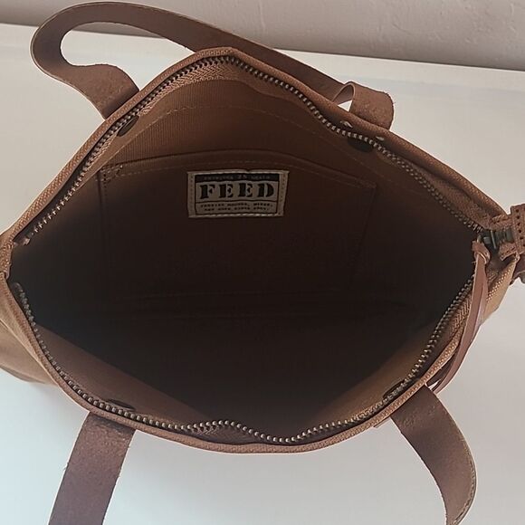 Feed Eleanor Canvas Eleanor Bag Ochre (Burnt Orange) Brown & Black - Picture 13 of 14